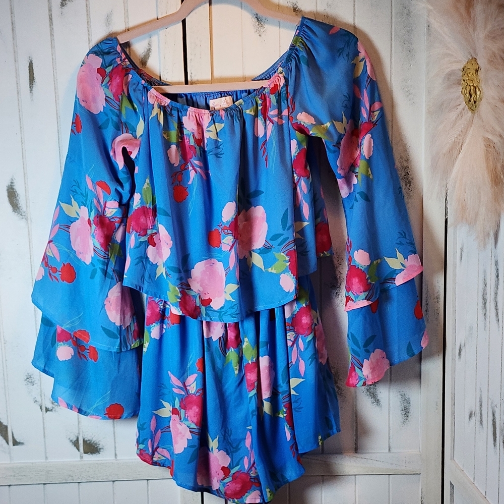 ☀️ Summer Clearance Sale! Pink Lily Floral Romper - Picture 2 of 9